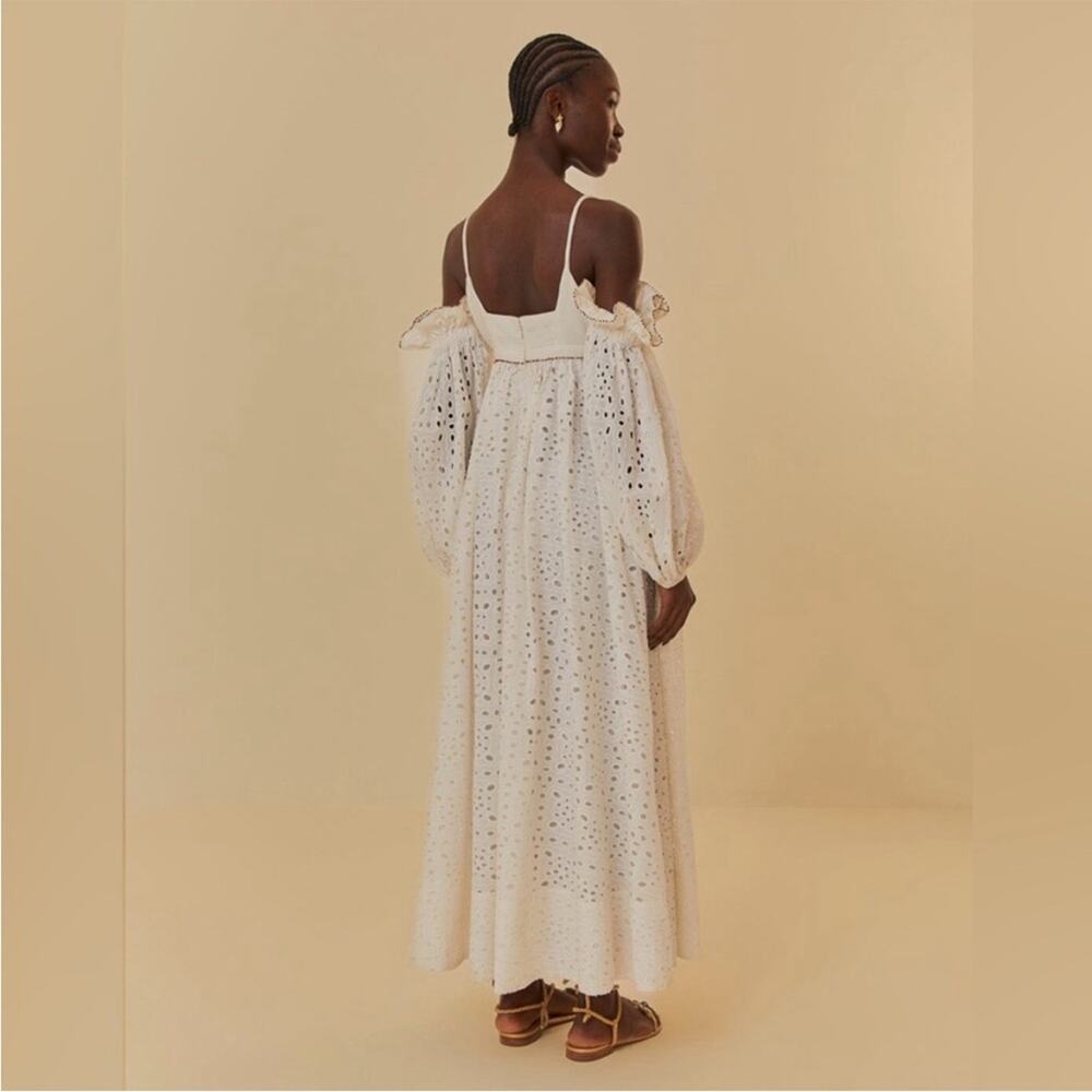 NWT Farm Rio Off-White 3D Flower Maxi Dress Size Medium - Picture 2 of 9